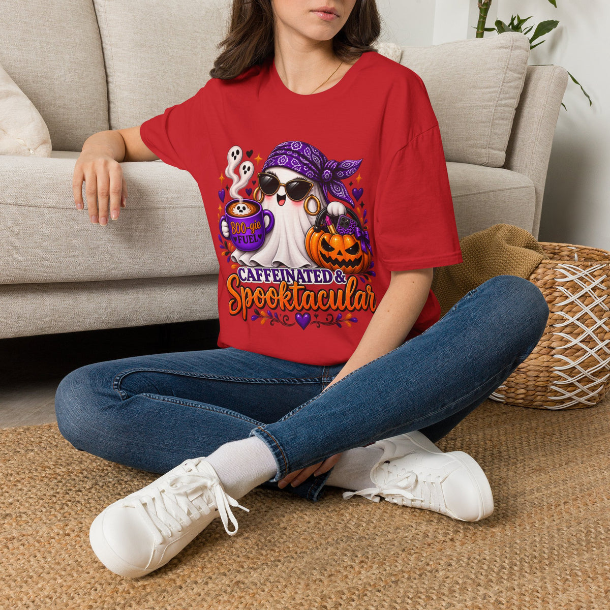 Caffeinated & Spooktacular Halloween Tee