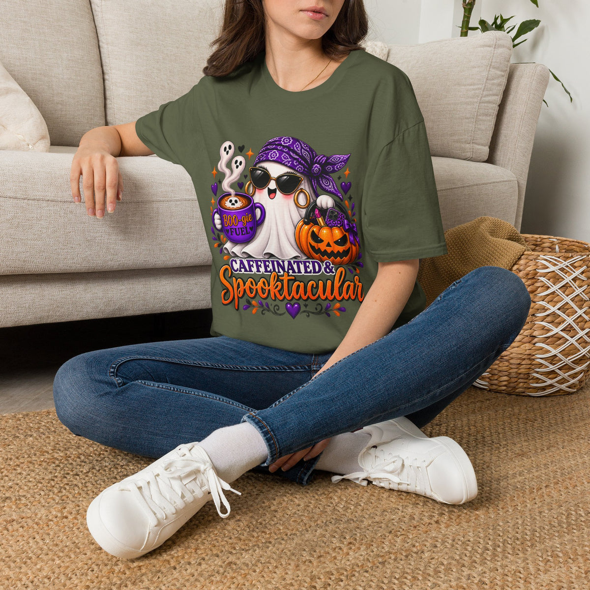 Caffeinated & Spooktacular Halloween Tee