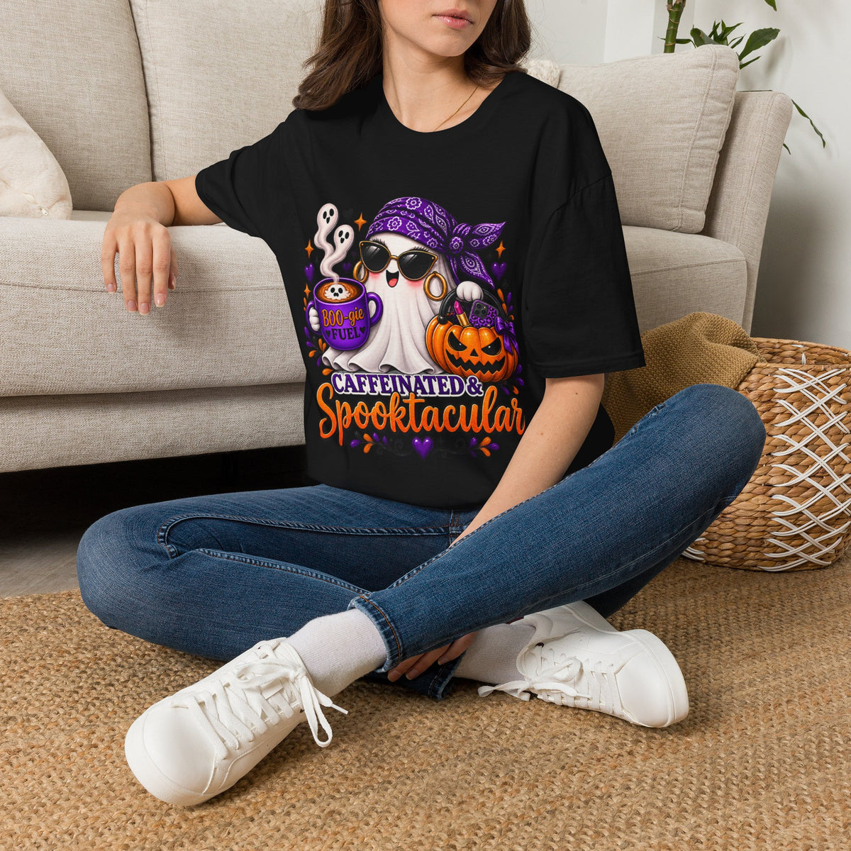 Caffeinated & Spooktacular Halloween Tee