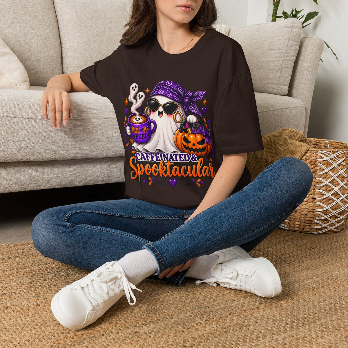 Caffeinated & Spooktacular Halloween Tee